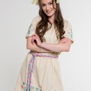 Margit ruha Szervető-úrihimzéssel - bézs - Meska.hu