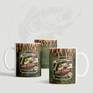 Vicces horgász bögre � rusztikus mintával - otthon & életmód - konyhafelszerelés, tálalás - tálalás - bögre & csésze - Meska.hu