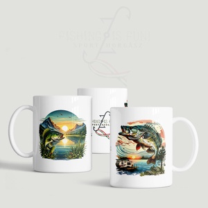 Horgász bögre � Fishing is fun! � Sporthorgász ajándék bögre, nemzeti színű dísszel - otthon & életmód - konyhafelszerelés, tálalás - tálalás - bögre & csésze - Meska.hu