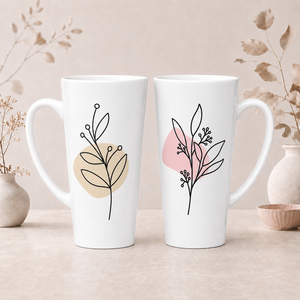 Minimalista botanikus nagy latte bögre - Mila, Otthon & Életmód, Konyhafelszerelés, tálalás, Tálalás, Bögre & Csésze, Mindenmás, MESKA