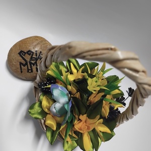 Selyem virág kosárban - Meska.hu