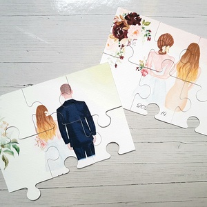 Watercolor Tanúfelkérő / Koszorúslány felkérő PUZZLE - esküvő - meghívó & kártya - meghívó - Meska.hu