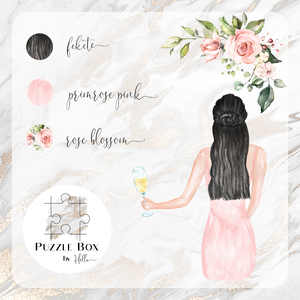 Watercolor Tanúfelkérő / Koszorúslány felkérő PUZZLE Rose Blossom / rózsaszín virágos - esküvő - meghívó & kártya - koszorúslány felkérő - Meska.hu