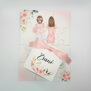 Watercolor Tanúfelkérő / Koszorúslány felkérő PUZZLE Rose Blossom / rózsaszín virágos - Meska.hu