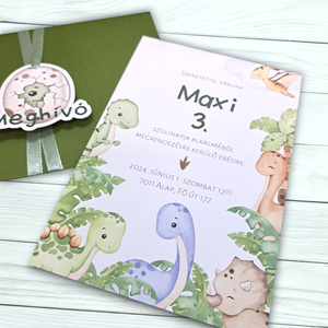 MAXI - DINO témájú születésnapi MEGHÍVÓ  - otthon & életmód - papír, írószer - Meska.hu