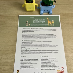 Állati mókás tornakártyák (fekvő névet) - 'Szia figyelem' - Digitális termék - baba - mama - baba játékok - mozgásfejlesztő játékok - Meska.hu