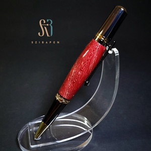 Egyedi golyóstoll . Bordó stabilizált fával - otthon & életmód - papír, írószer - ceruza & toll - Meska.hu