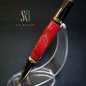 Egyedi golyóstoll . Bordó stabilizált fával - otthon & életmód - papír, írószer - ceruza & toll - Meska.hu