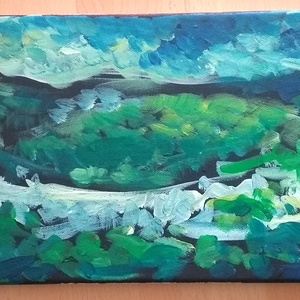 Tájkép, Művészet, Festmény, Akril, Fotó, grafika, rajz, illusztráció, Festett tárgyak, MESKA