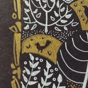 Erdőrészlet madárral - művészet - grafika & illusztráció - egyéb rajzok - Meska.hu
