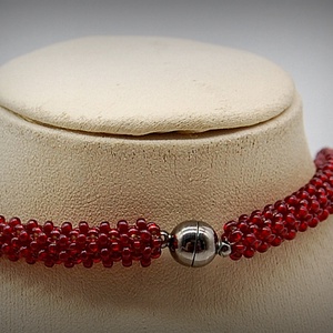 Piros gyöngyfűzött nyakék - ékszer - nyaklánc - gyöngyös nyaklánc - Meska.hu Piros gyöngyfűzött nyakék - ékszer - nyaklánc - gyöngyös nyaklánc - Meska.hu