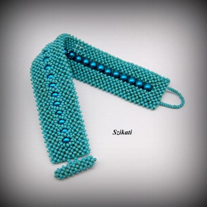 Türkiz fémmentes gyöngyfűzött karkötő pávakék teklagyönggyel - ékszer - karkötő - gyöngyös karkötő - Meska.hu Türkiz fémmentes gyöngyfűzött karkötő pávakék teklagyönggyel - ékszer - karkötő - gyöngyös karkötő - Meska.hu