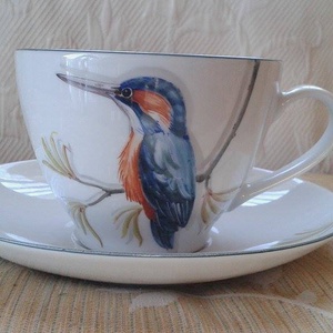 Jégmadaras mintával megfestett porcelán teás-kávés csésze alsóval - otthon & életmód - konyhafelszerelés, tálalás - tálalás - teás- és kávés pohár, készlet - Meska.hu