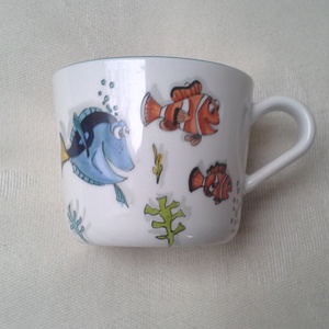 Halacskás mintával megfestett gyermek porcelán étkészlet - otthon & életmód - konyhafelszerelés, tálalás - tálalás - tányér & étkészlet - Meska.hu