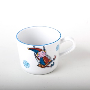 Téli mintával megfestett Kerekítőmanós porcelán gyermek étkészlet(jogdíjas) - otthon & életmód - konyhafelszerelés, tálalás - tálalás - tányér & étkészlet - Meska.hu