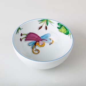 Tavaszi mintával megfestett Kerekítőmanós(jogdíjas) porcelán gyermek étkészlet - otthon & életmód - konyhafelszerelés, tálalás - tálalás - tányér & étkészlet - Meska.hu