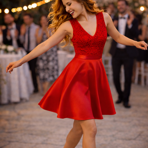 Piros csipkés menyecskeruha, Esküvő, Ruha, Menyecske ruha, Varrás, MESKA