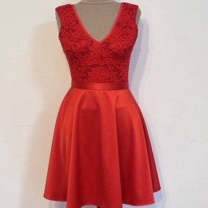 Piros csipkés menyecskeruha - esküvő - ruha - menyecske ruha - Meska.hu