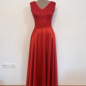 Piros csipkés menyecskeruha - esküvő - ruha - menyecske ruha - Meska.hu