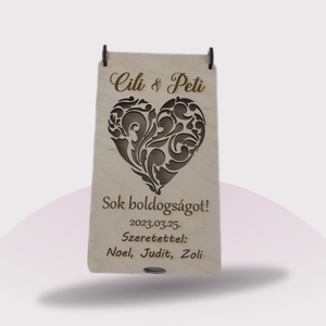 Pénz átadó doboz esküvőre, születésnapra, ballagásra. S - esküvő - emlék & ajándék - nászajándék - esküvői pénzátadó doboz - Meska.hu