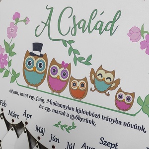 Bagoly Családi naptár - otthon & életmód - dekoráció - fali és függő dekoráció - falinaptár & öröknaptár - Meska.hu