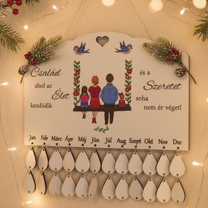 Családi naptár (hintás) - otthon & életmód - dekoráció - fali és függő dekoráció - falinaptár & öröknaptár - Meska.hu