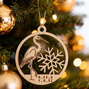 Vicces Kócsag Fadísz - karácsony - karácsonyi lakásdekoráció - karácsonyfadíszek - Meska.hu