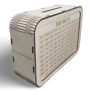 500 000 Ft-os fa persely � lehúzható összegekkel, egyedi felirattal - otthon & életmód - dekoráció - asztal és polc dekoráció - persely - Meska.hu