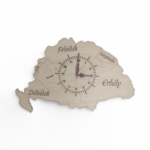 Nagy Magyarország falióra 40X25cm, Otthon & Életmód, Dekoráció, Fali és függő dekoráció, Falióra & óra, Famegmunkálás, Gravírozás, pirográfia, MESKA