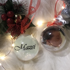 Karácsonyi Gömb szeretted nevével és fényképével - Meska.hu