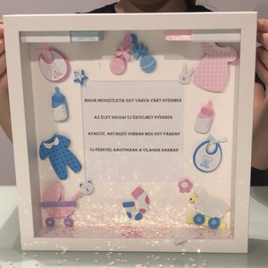 Kék vagy rózsaszín? Baba nemét felfedő box , Játék & Sport, Babalátogató ajándékcsomag, Decoupage, transzfer és szalvétatechnika, Mindenmás, MESKA