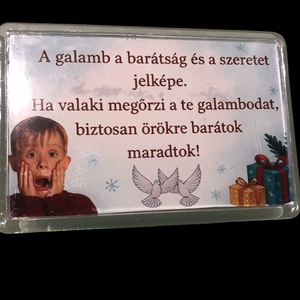 Barátságdoboz galambpár  inspirálva a híres karácsonyi filmből - karácsony - karácsonyi ajándékozás - karácsonyi ajándékcsomagolás - Meska.hu