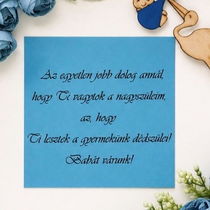 Fiús bababejelentő kép � egyedi ajándék nagyszülőknek - baba - mama - babaemlékek - bababejelentők - Meska.hu