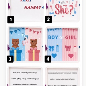 Gender reveal box  � fiú vagy lány babaváró meglepetés - baba - mama - babaemlékek - bababejelentők - Meska.hu