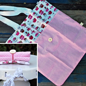 Gombolós ökoszatyor muffinos- kisebb  - táska & tok - bevásárlás & shopper táska - shopper, textiltáska, szatyor - Meska.hu