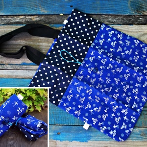 Gombolós ökoszatyor kékfestő- kisebb - táska & tok - bevásárlás & shopper táska - shopper, textiltáska, szatyor - Meska.hu