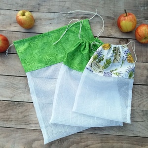 Ökozsák szett- zöld és levendulás - táska & tok - bevásárlás & shopper táska - zöldség/gyümölcs zsák - Meska.hu