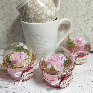 Szappanrózsás muffin Szeretettel - otthon & életmód - dekoráció - virágdísz és tartó - virágbox, virágdoboz - Meska.hu