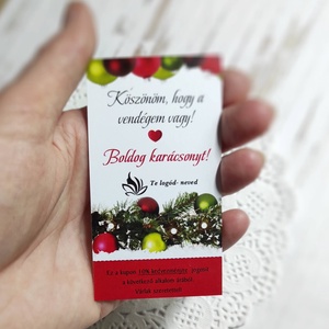 Köszönöm, hogy a vendégem vagy kártya gömbös - karácsony - karácsonyi ajándékozás - karácsonyi képeslap, üdvözlőlap, ajándékkísérő - Meska.hu