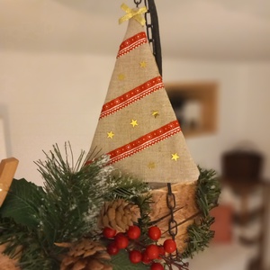 Textilfenyő  - karácsony - adventi díszek - adventi ajtódísz - Meska.hu
