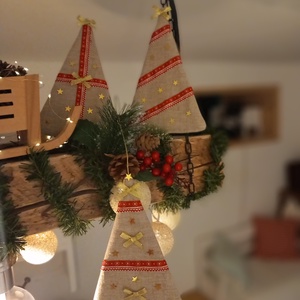 Textilfenyő  - karácsony - adventi díszek - adventi ajtódísz - Meska.hu