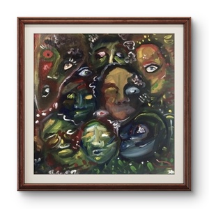 'Friends', Művészet, Festmény, Olajfestmény, Festészet, MESKA