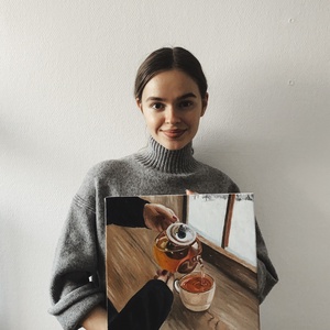 'Tea és Hó' olajfestmény - művészet - festmény - olajfestmény - Meska.hu