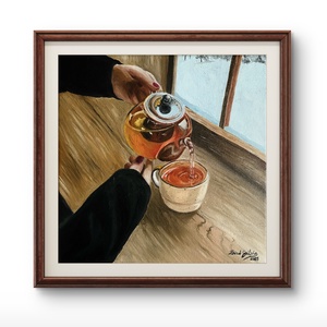 'Tea és Hó' olajfestmény - Meska.hu