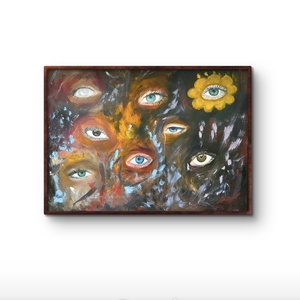 'Íriszek' olaj-és akrilfestmény - Meska.hu