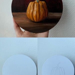 15 cm-es, kör alakú mágneses festmény rendelésre kép alapján - művészet - festmény - olajfestmény - Meska.hu