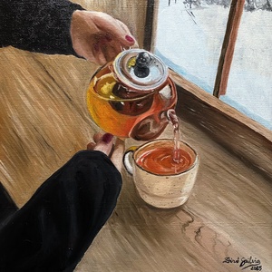 'Tea és Hó' olajfestmény - művészet - festmény - olajfestmény - Meska.hu