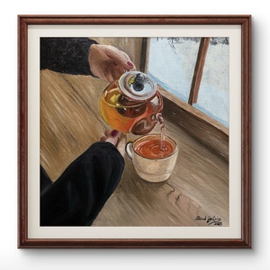 'Tea és Hó' olajfestmény - Meska.hu