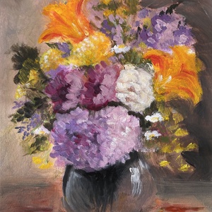 �Sziromszimfónia� virágok vázában akrilfestmény - művészet - festmény - akril - Meska.hu