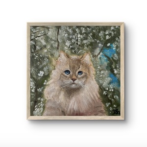 �Macska� 10x10 cm olajkép - Meska.hu